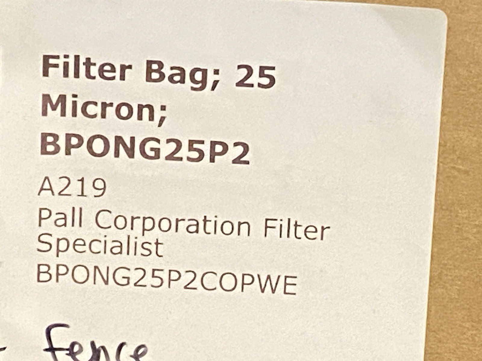 Pall BPONG25P2COPWE Filter Bag 25 Micron BOX OF 50