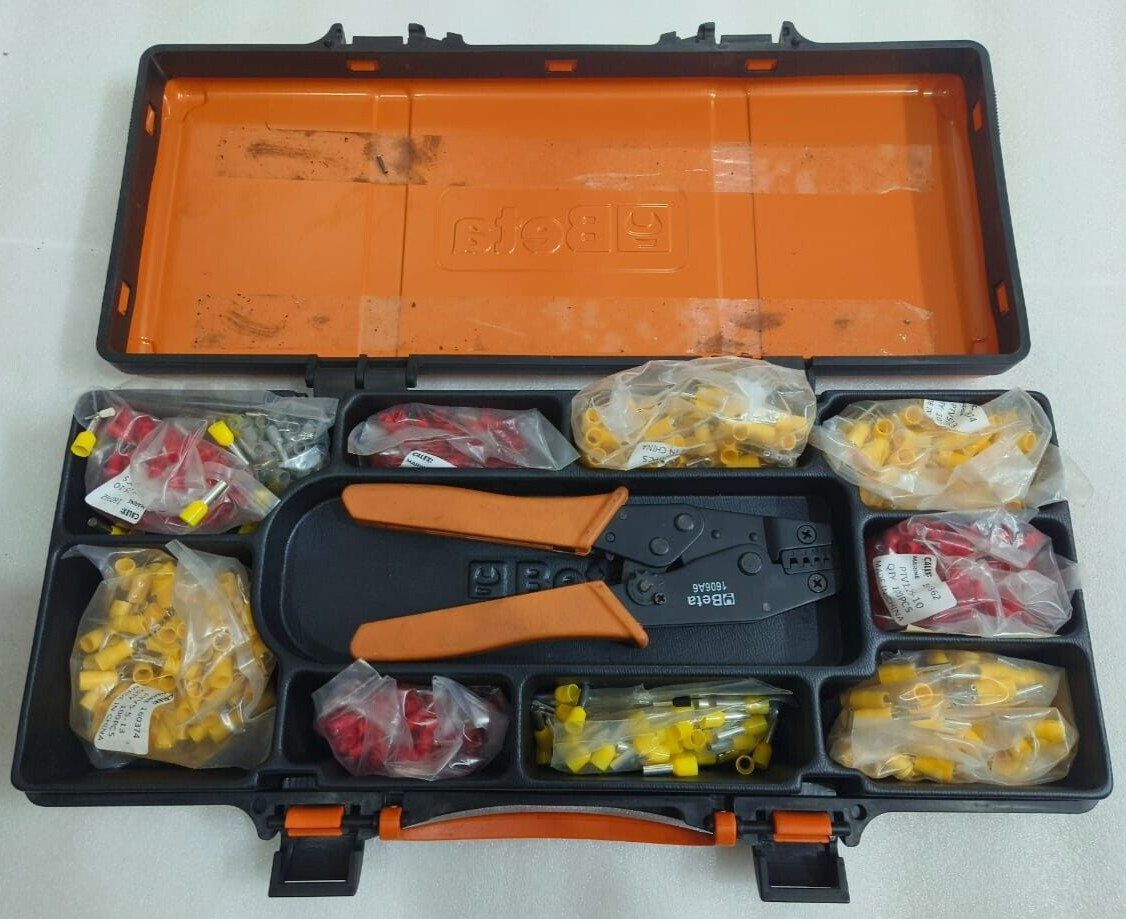 BETA TOOLS 1606A6 CRIMPING PLIERS FOR TUBULAR TERMINALS WITH ASSORTMENT 450TERMI