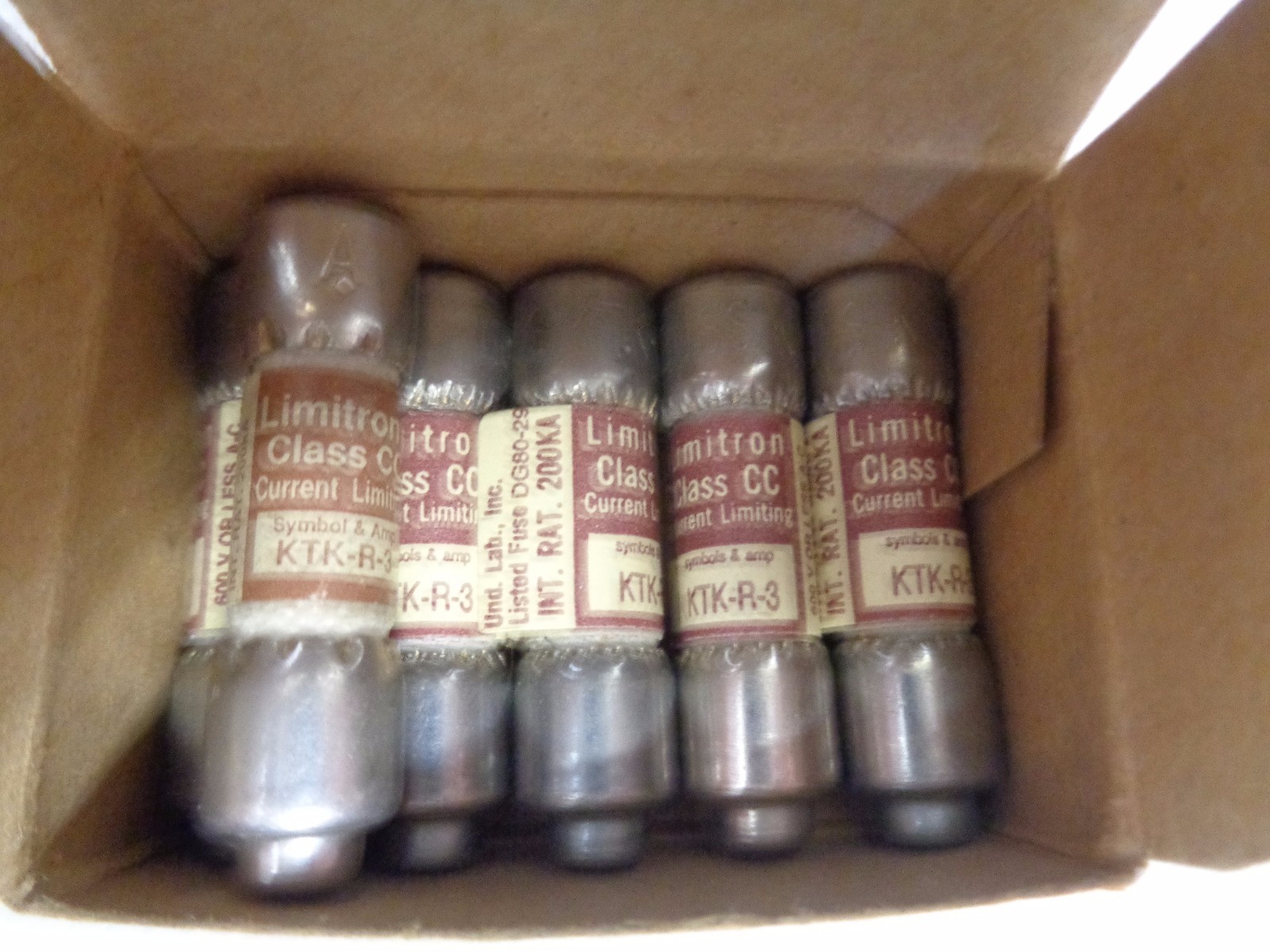 NEW BOX OF 6 BUSSMANN LIMITRON KTK-R-3 FAST ACTING FUSE