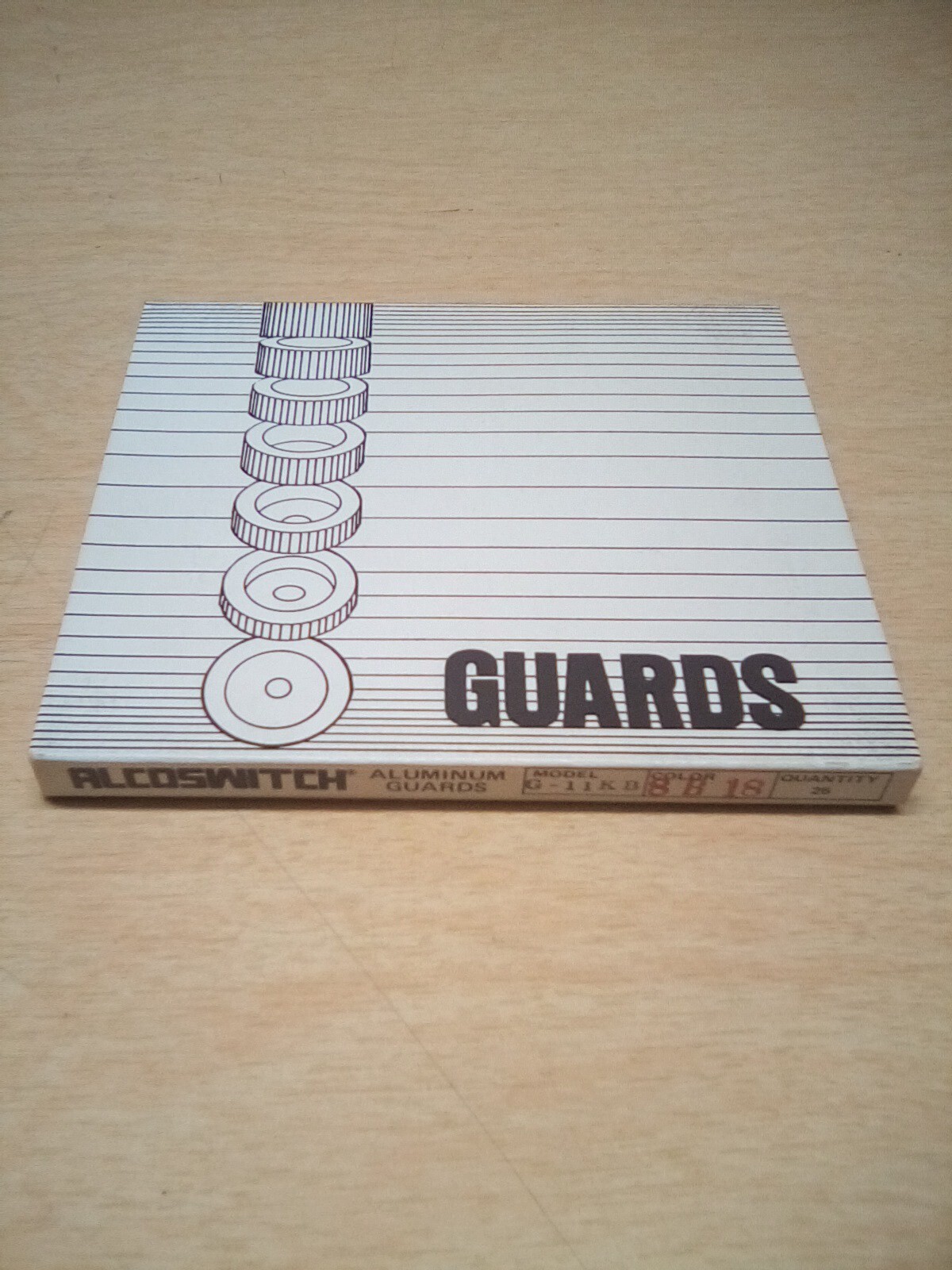 Alcoswitch Aluminum Guards G-11KB 25pc Box, color 8B18
