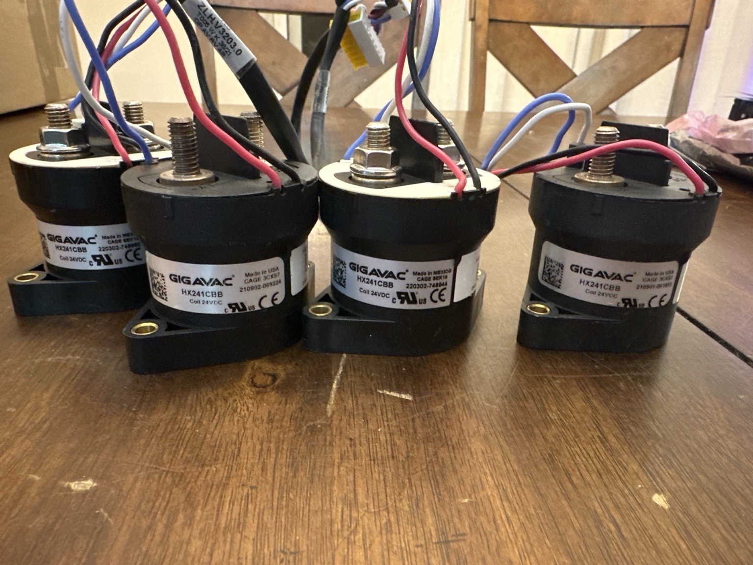 GIGAVAC HX241CBB 24VDC High Voltage DC Contactors Lot of 4 w/ Harnesses