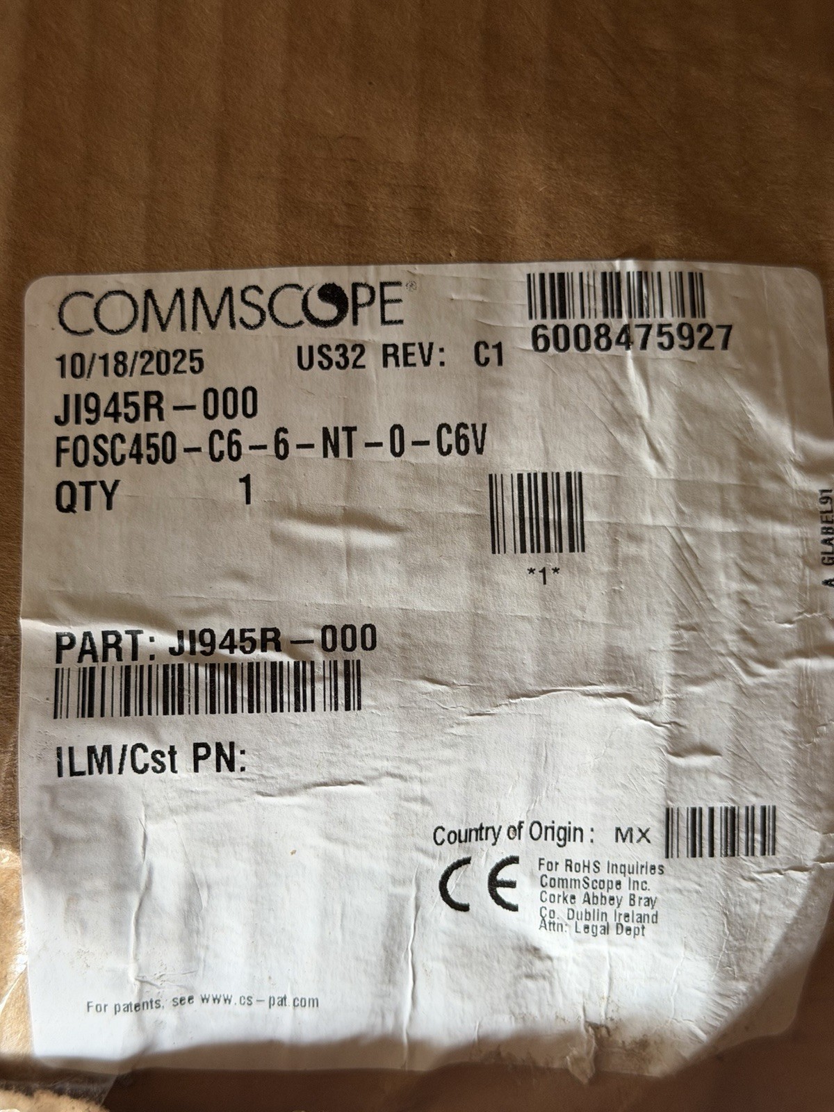 NEW Commscope FOSC 450 Fiber Optic Splice Closure, FOSC450-C6-6-NT-0-T0V