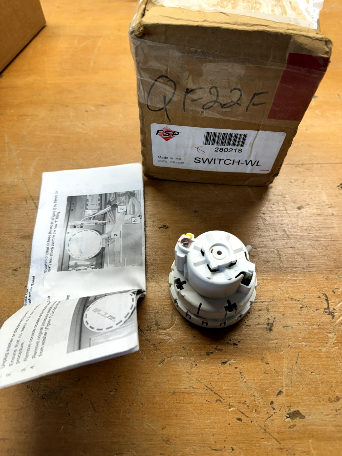 FSP Whirlpool 280218 Switch open box, missing tube