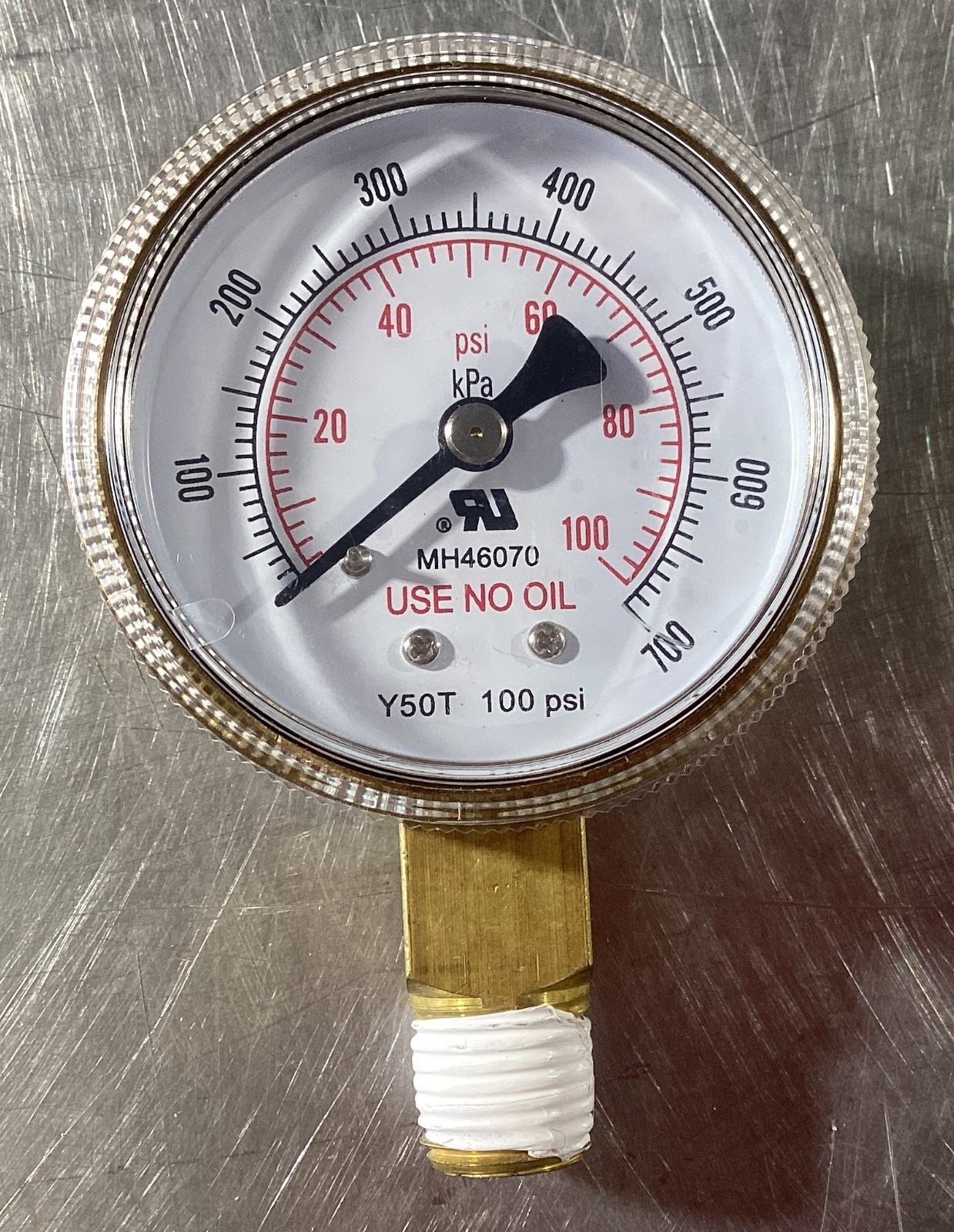 2″ Brass Pressure Gauge BG-2100 0-100 PSI Compressed Gas Regulator Gauge