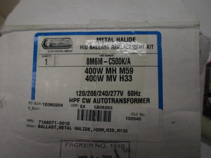 SPARTAN 8M6M-C500K/A BALLAST KIT 400W METAL HALIDE/MV NSMP