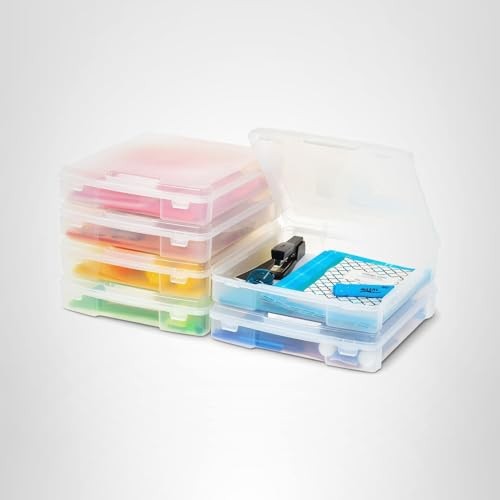 IRIS USA Fits 12″ x 12″ Paper, 6-Pack Thick Portable Plastic Scrapbook Paper Sto