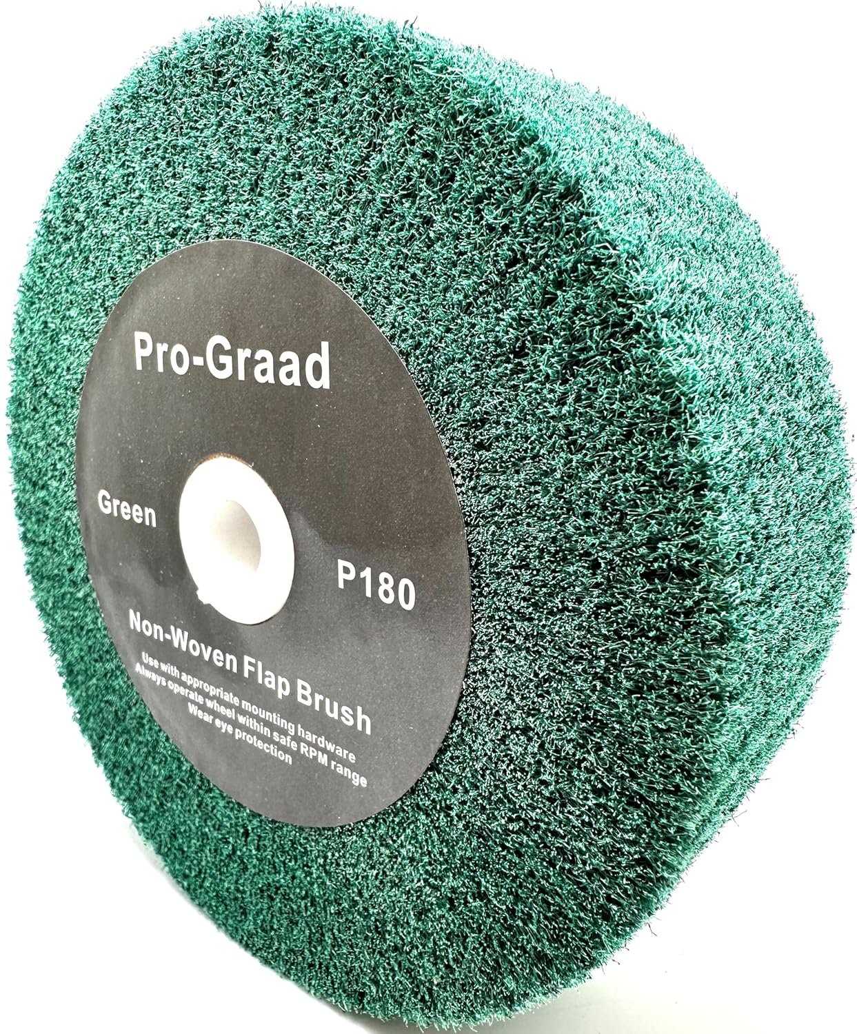 Pro-Graad 6” x 2” Green 180 Grit Non-Woven Bench Grinder Polishing Burnishing…