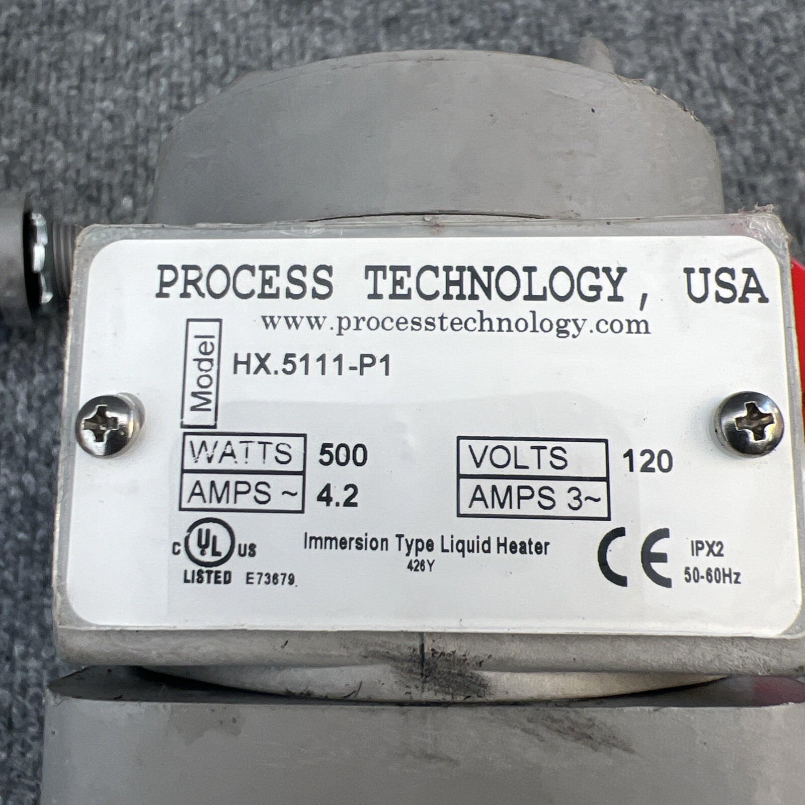Process Technology HX.5111-P1 ELECTRIC IMMERSION HEATER 4.8 AMPS; 1000 WATTS