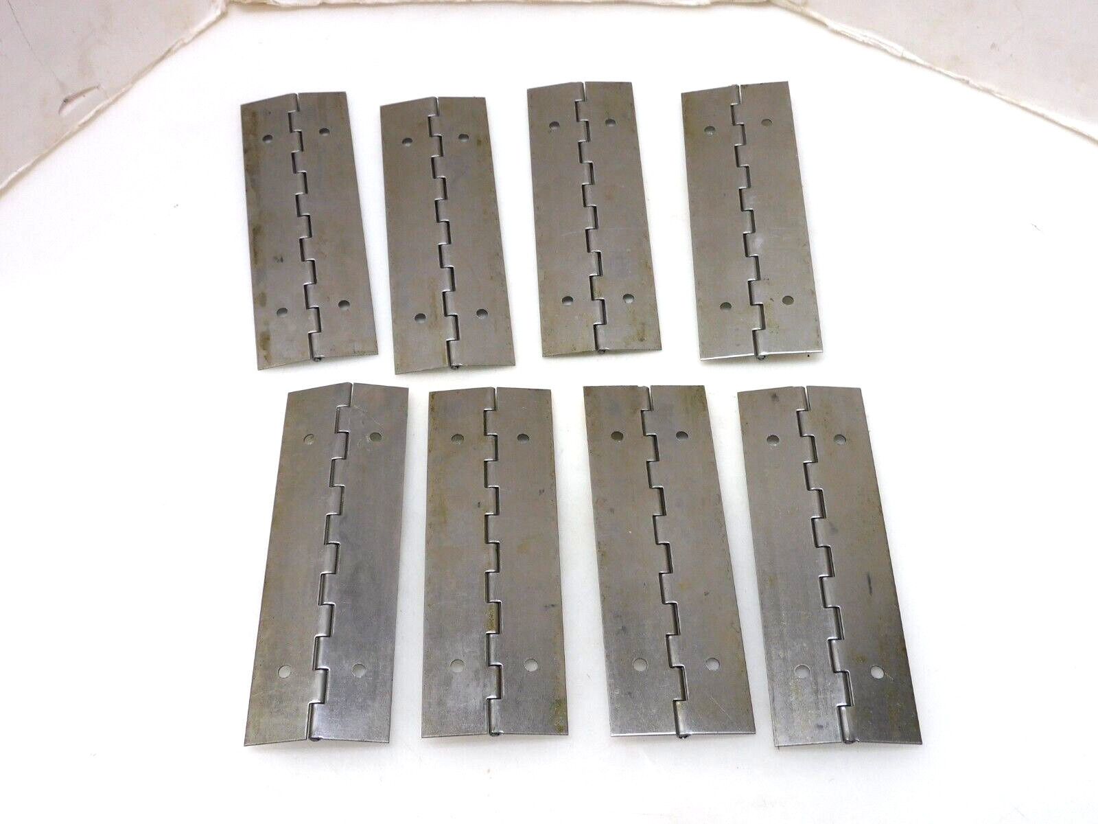 LOT OF 8 NO NAME 2″ X 6″ PIANO HINGE 2 HOLE 3/16″ .040 THICKNESS