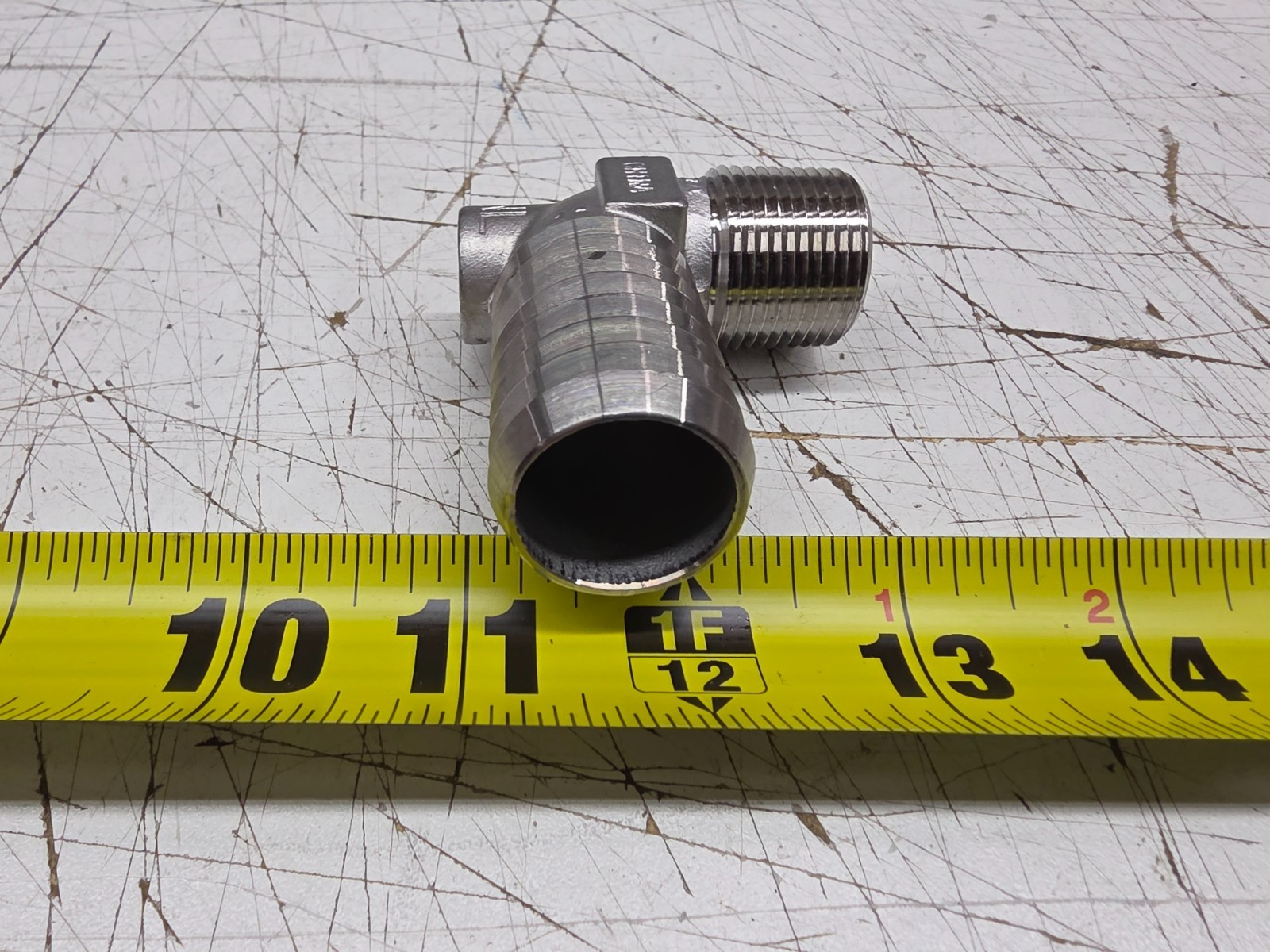 Boshart SSHL-075-100 1″ Barbed MPT x 3/4″ Insert Stainless Steel Hydrant Elbow