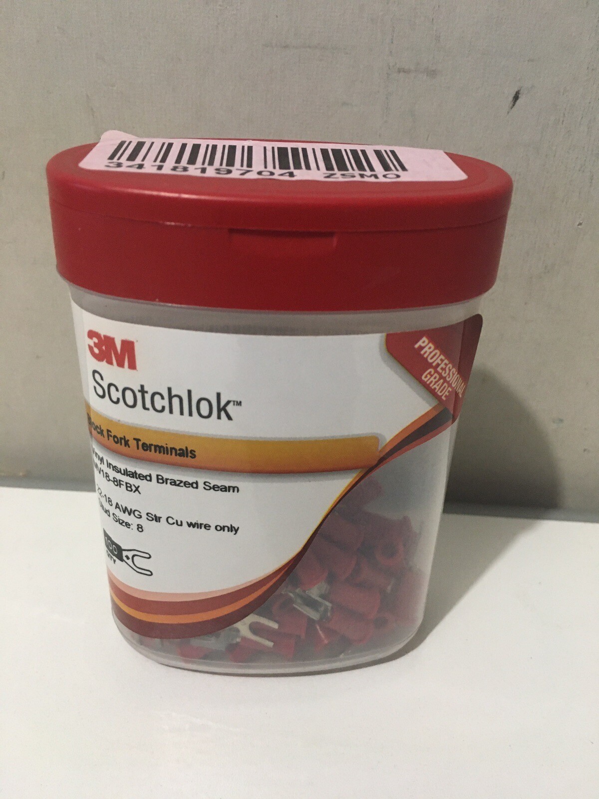 Case of 100 3M Scotchlok MV18-8FBX Block Fork Vinyl Insulated Stud Size 8
