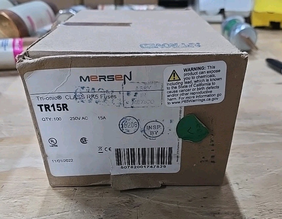 MERSEN TR15R FUSE 250VAC 15A BOX OF 10
