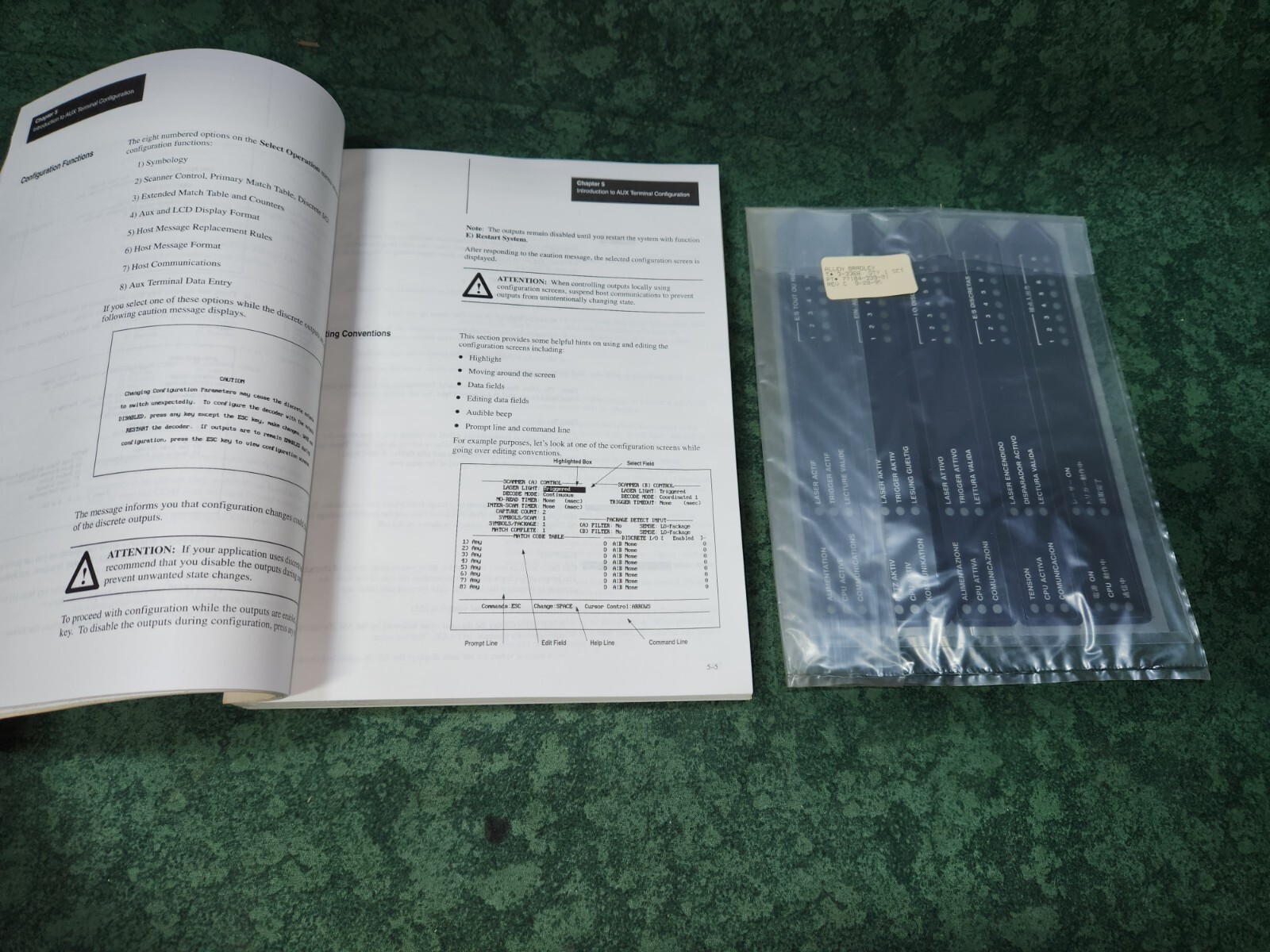 Allen-Bradley Bar Code Decoder Cat# 2755DS1A User Manual & Template (44045-F2)