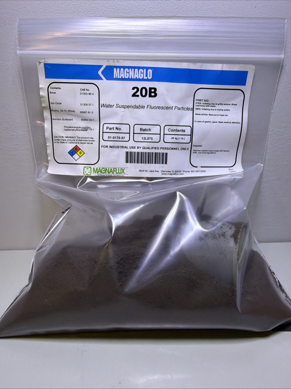 20B Magnaglo Water Suspendable Fluorescent Particle Premix 1 lb Bag