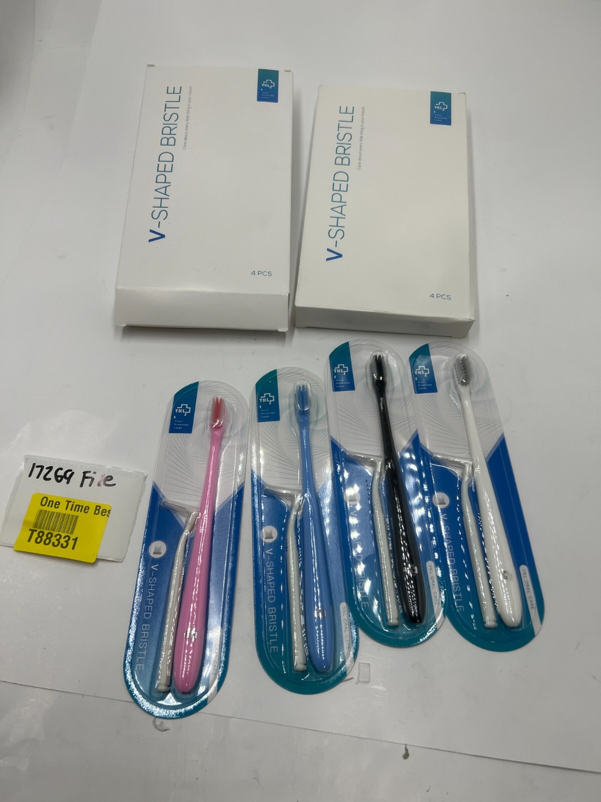 (QTY 8) YKL V-Shaped Bristle Orthodontic Toothbrush 0.15mm Oral Care