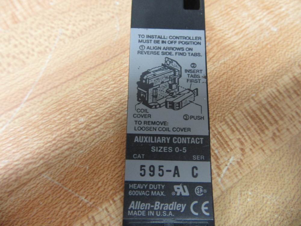 Allen Bradley 595-A Auxiliary Contact Size 0-5/Series C