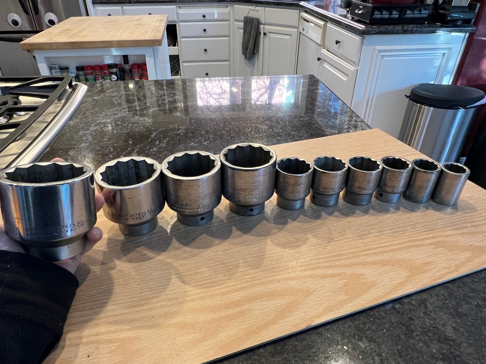 Wright Tool 3/4″ Drive 10 Pc 12‑Point SAE Socket Lot 6130 6134 6138 6144 6146 et