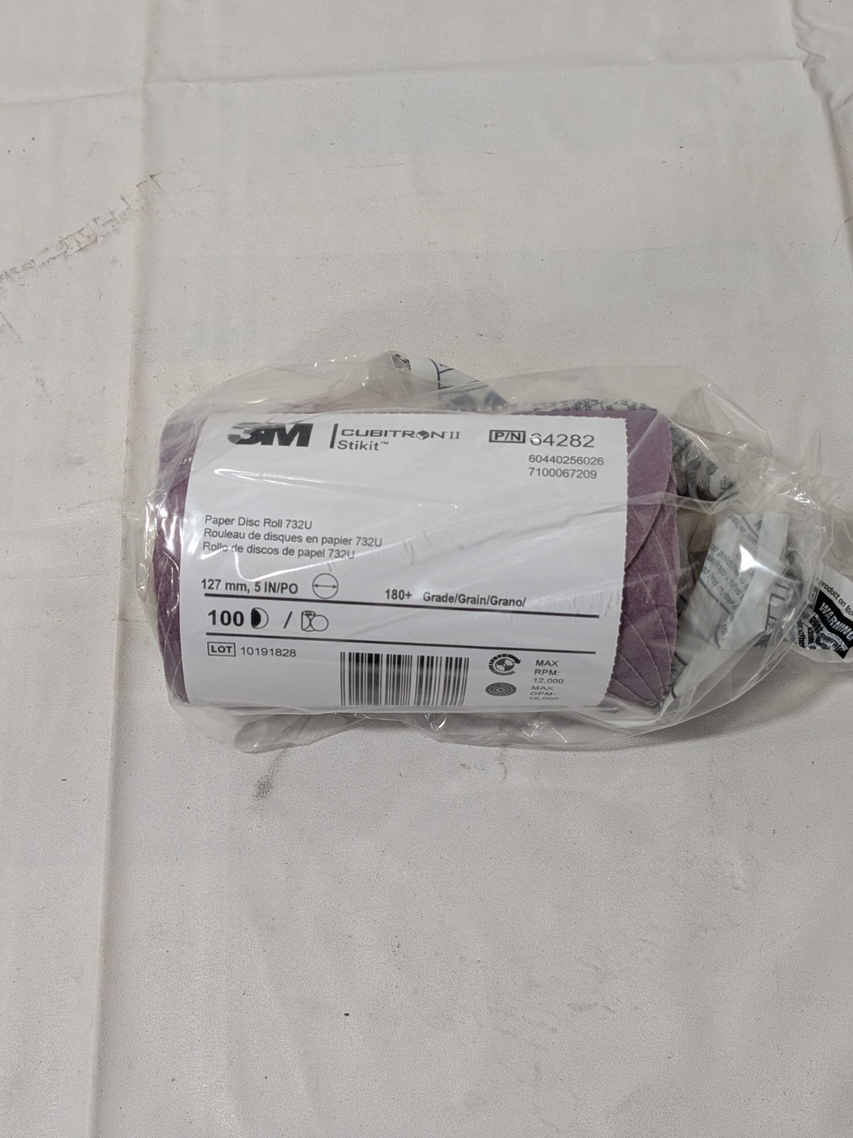 3M 5″ Dia PSA Disc Roll: 180 Grit, Premium Ceramic Alumina 7100067209