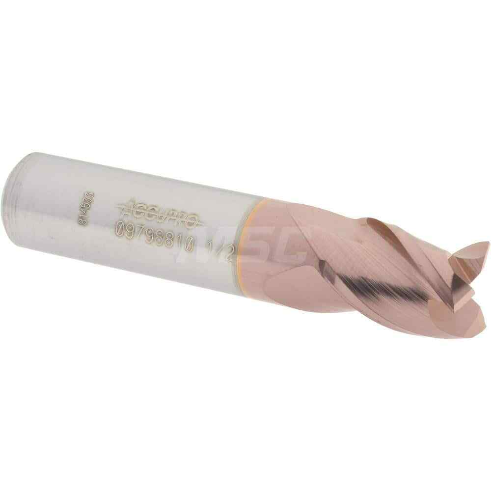 Accupro 12182188 Square End Mill: 1/2″ Dia, 5/8″ LOC, 1/2″ Shank, 2-1/2″ OAL