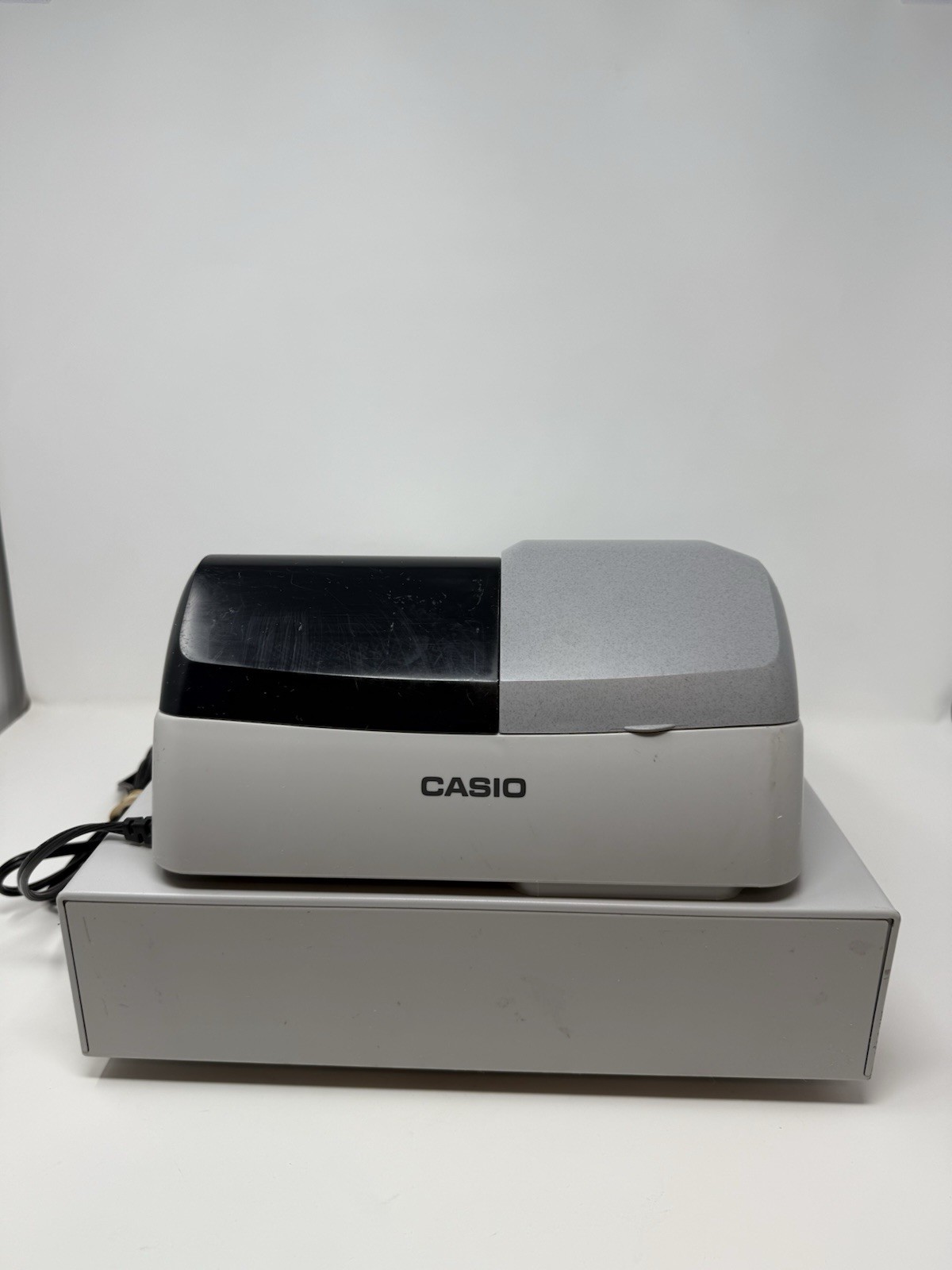 CASIO PCR-265P ELECTRONIC CASH REGISTER WITH KEY, MONEY DRAWER & MANUAL, TESTED