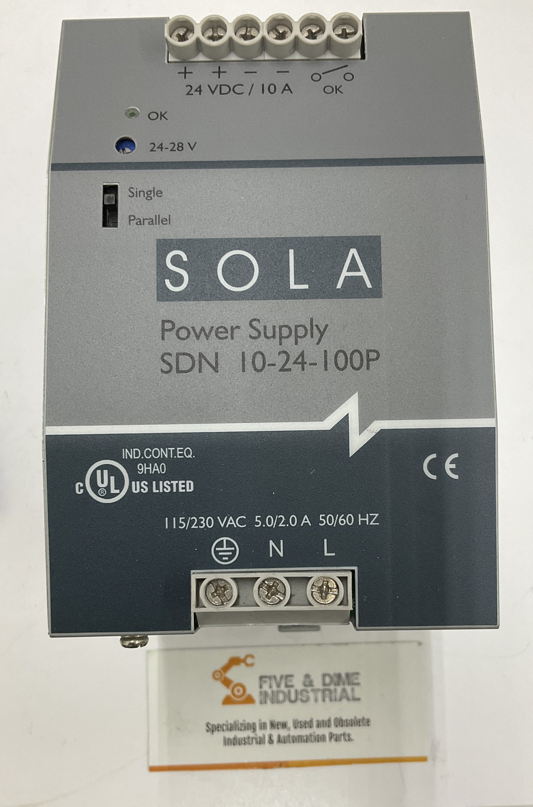 Sola SDN 10-24-100P Power Supply 115/230 Vac 24 Vdc / 10A