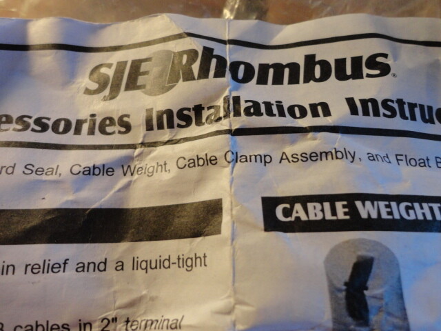 SJE-RHOMBUS CABLE WEIGHT,PVC/PLASTIC HOLD FLOAT DOWN