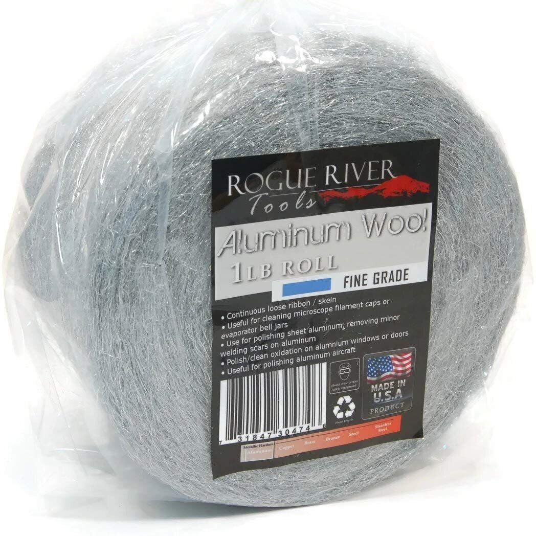 Aluminum Wool (FINE Grade) – 1lb Roll – by Rogue River Tools. Soft clean!