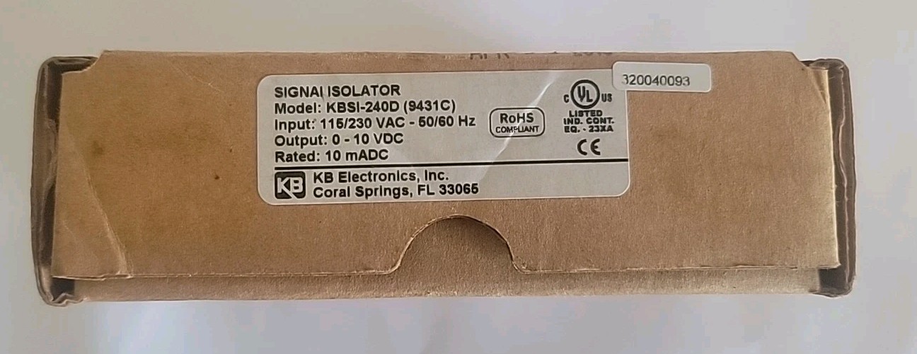 KB Electronics SIGNAL ISOLATOR KBSI-240D (9431C)