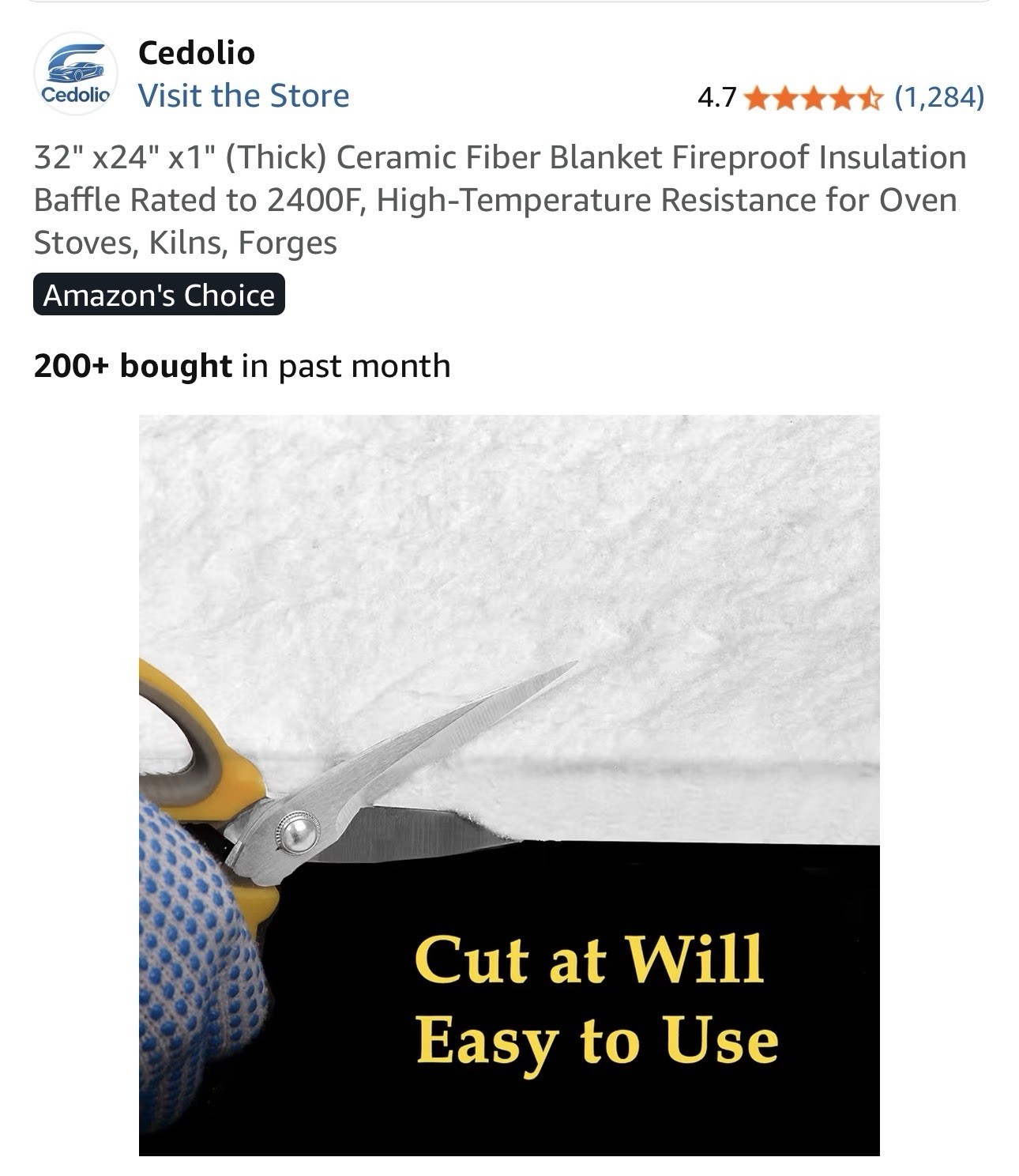 Ceramic Fiber Blanket 2400F 8# High Temp Thermal Insulation 1″x24″x32″