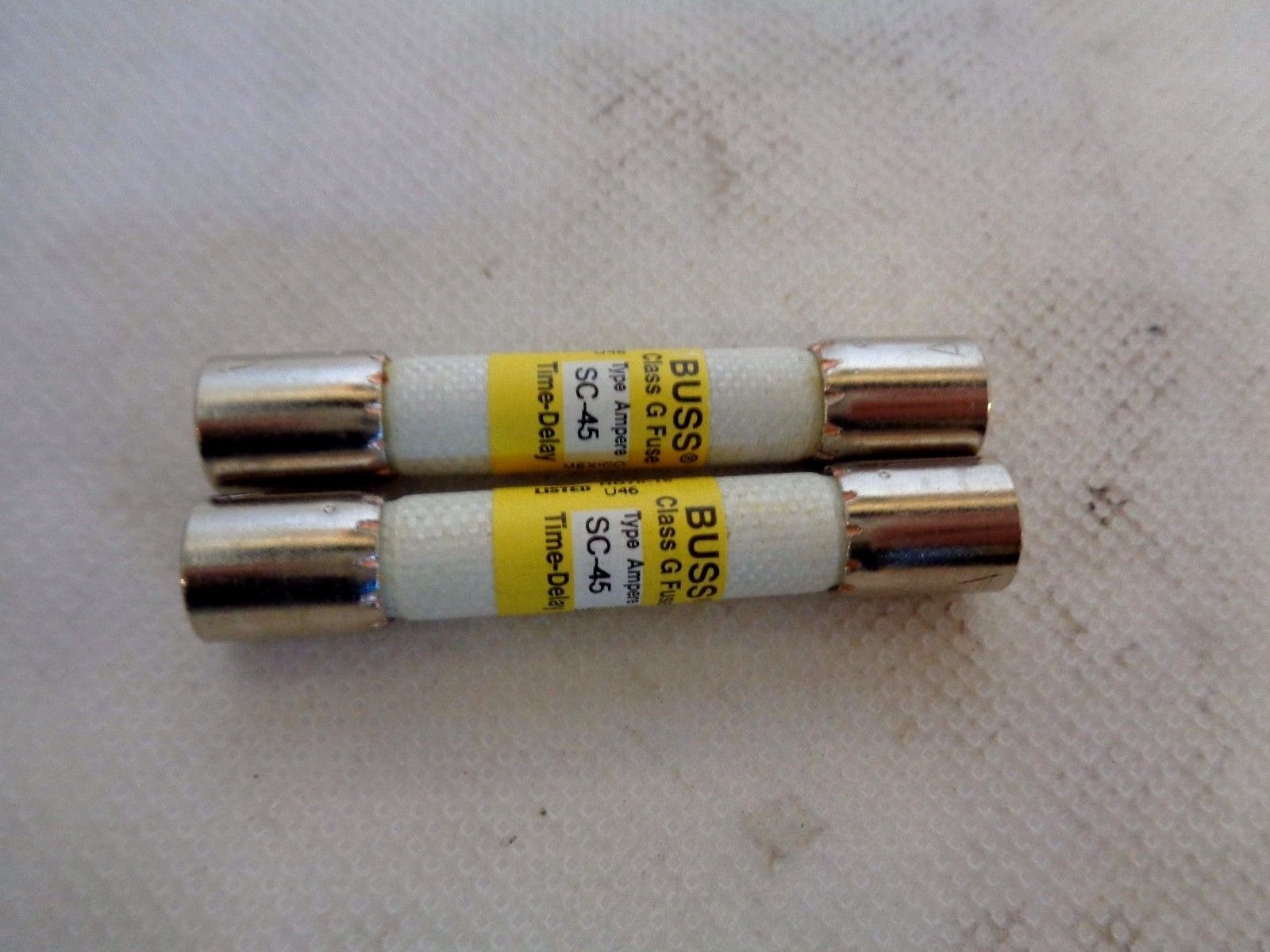 NEW LOT OF 2 BUSSMANN BUSS 5C45 TIME DELAY FUSE 300 VAC OR LESS