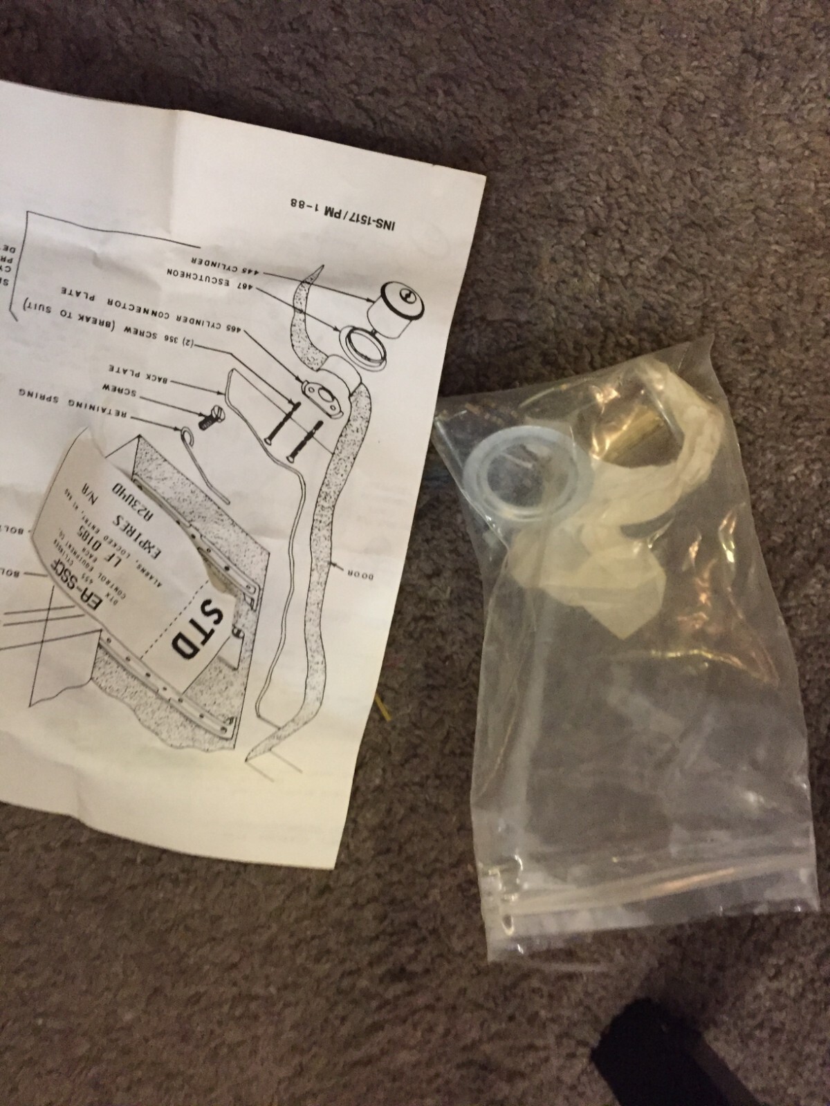 NEW Detex Lock Kit w/ keys Exit Control Cylinder # EA-SSCF / LF-0185 / DTX 455