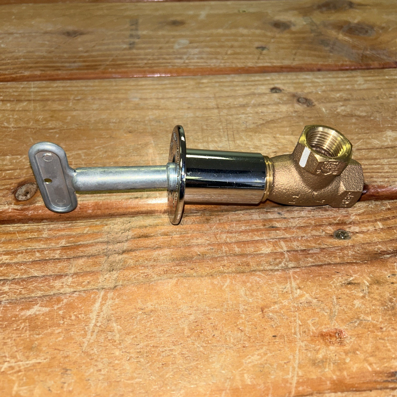 Arrowhead Brass 258 Straight Gas Log Lighter Valve with Chrome Flange and Key