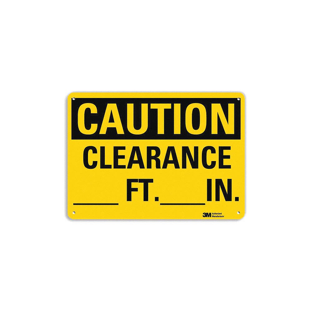 LYLE U4-1130-NA_10x7 Caution Sign,7 in x 10 in,Aluminum 462M06