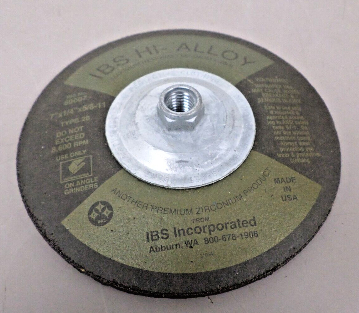 IBS Incorporated Hi-Alloy 7″ X 1/4″ x 5/8-11 Threaded Hub Grinding Disc Type 28