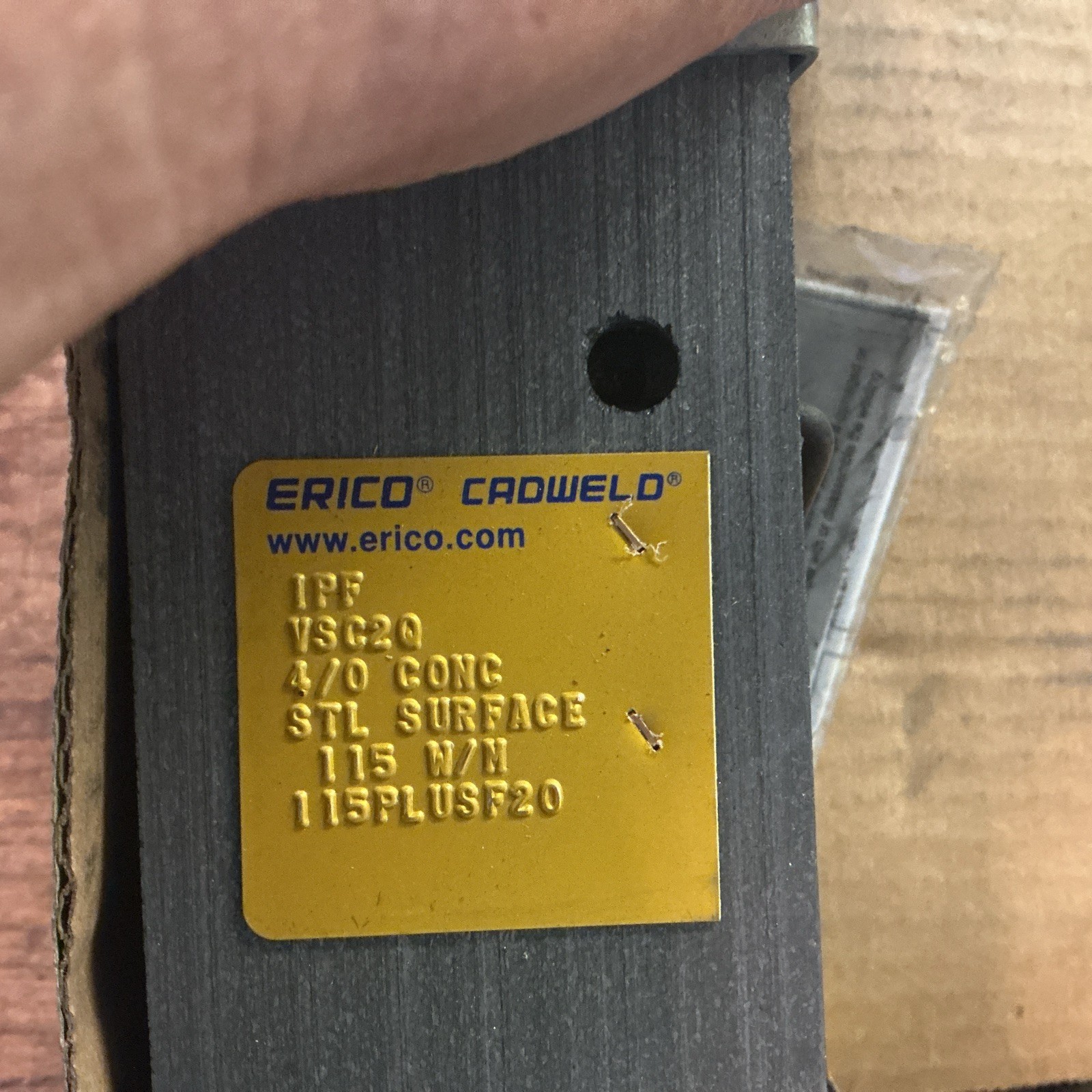 Erico/Cadweld VSC2Q 4/0 AWG Concentric To Steel Surface 45-Deg 115PLUSF20 (new)