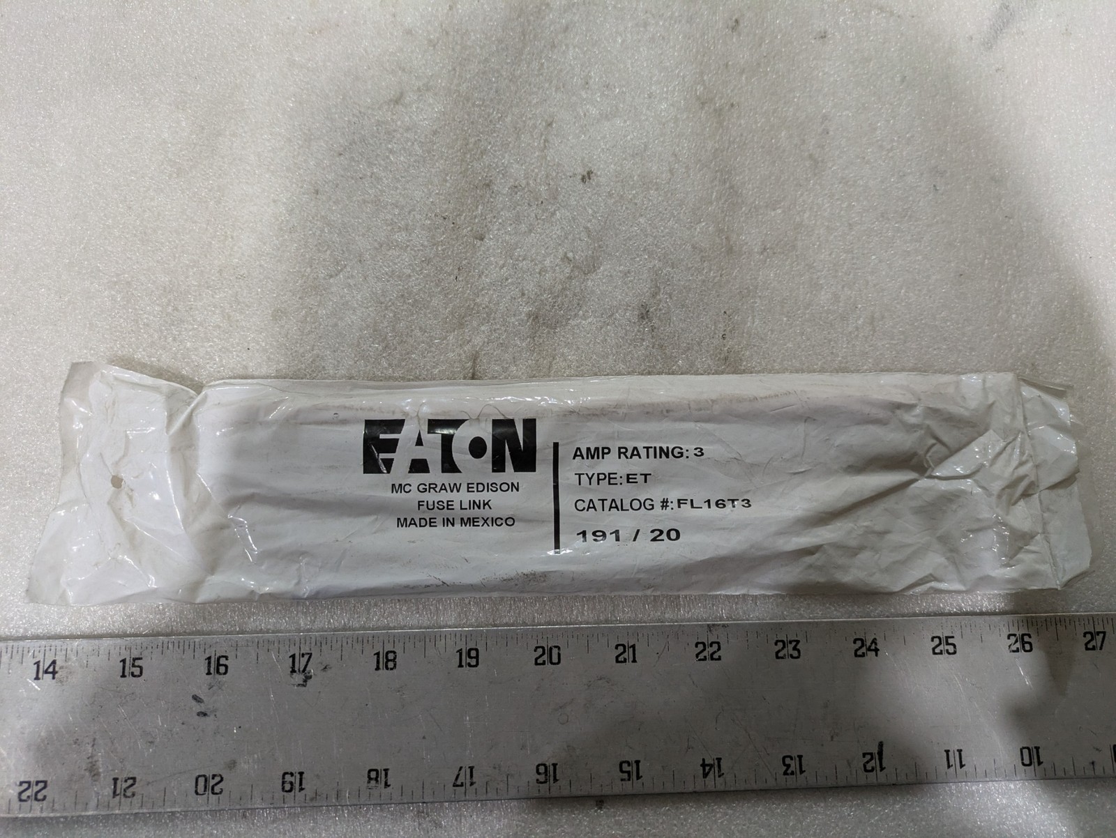 Eaton FL16T3 Edison Type ET Fuse Link 3 Amp Medium Voltage 38kV Distribution NOS