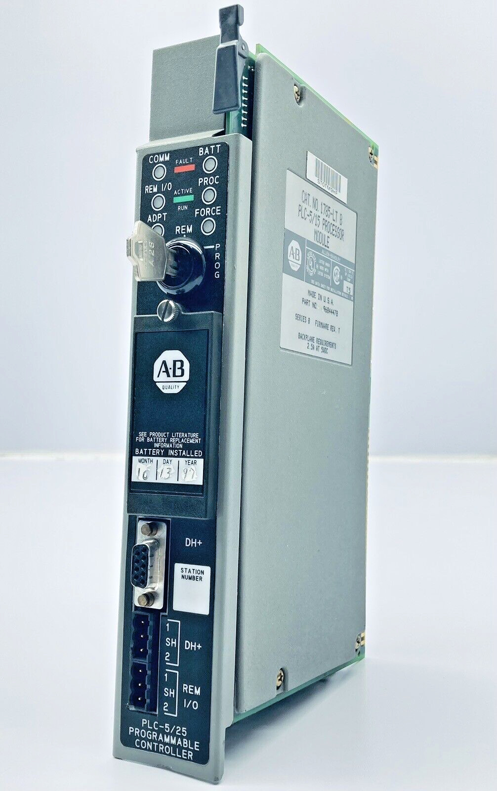 ALLEN BRADLEY 1785-LT PLC-5/15 PROCESSOR MODULE SER.B F/W REV:T 96844478