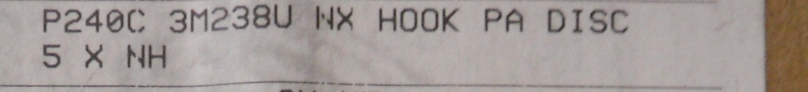NEW SEALED BOX OF 250 3M 27684 NX HOOK AND LOOP DISC 5″ 127MM GRIT P240