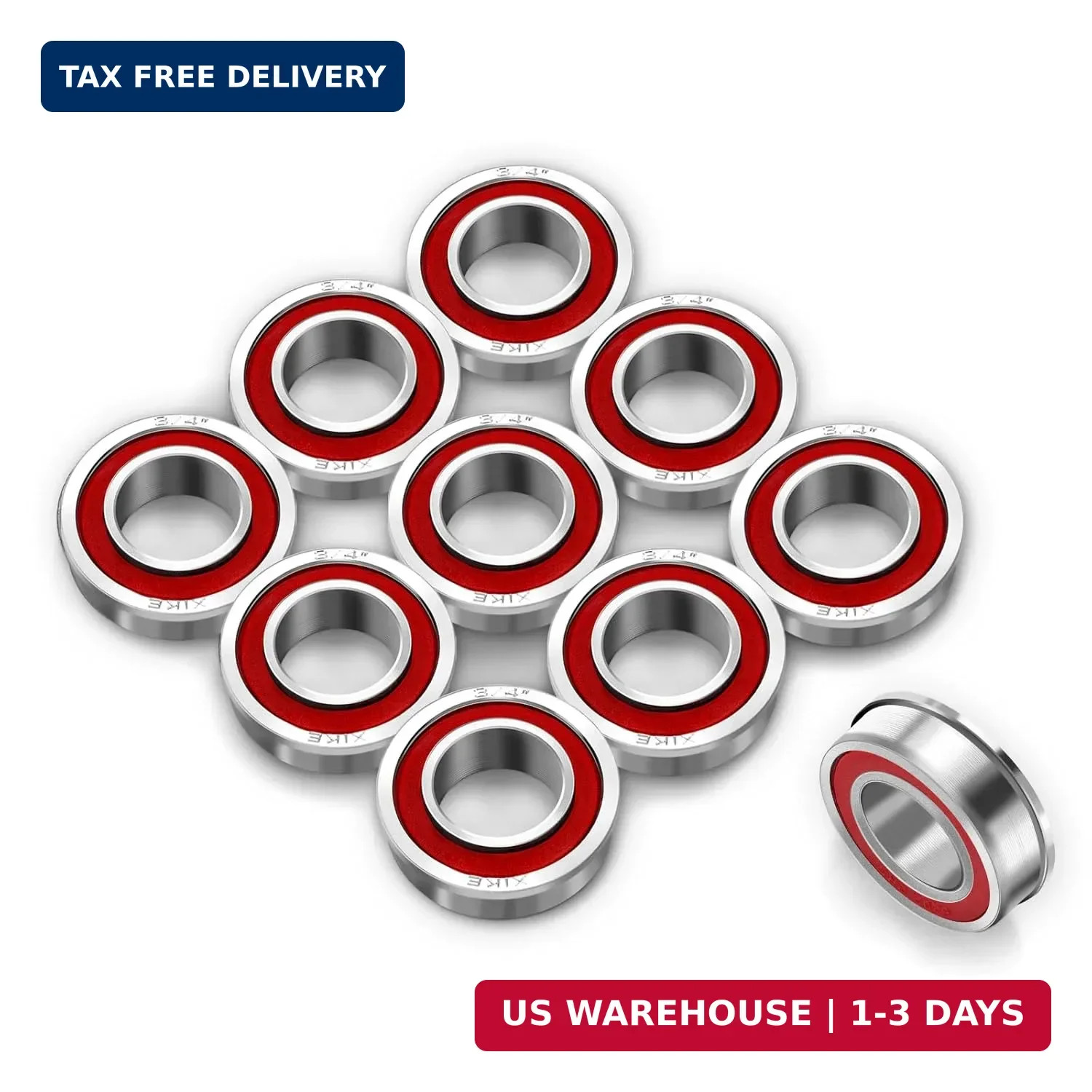 XiKe 10 Pcs Flanged Ball Bearings ID 3/4″ x OD 1-3/8″, Applicable for Lawn Mower