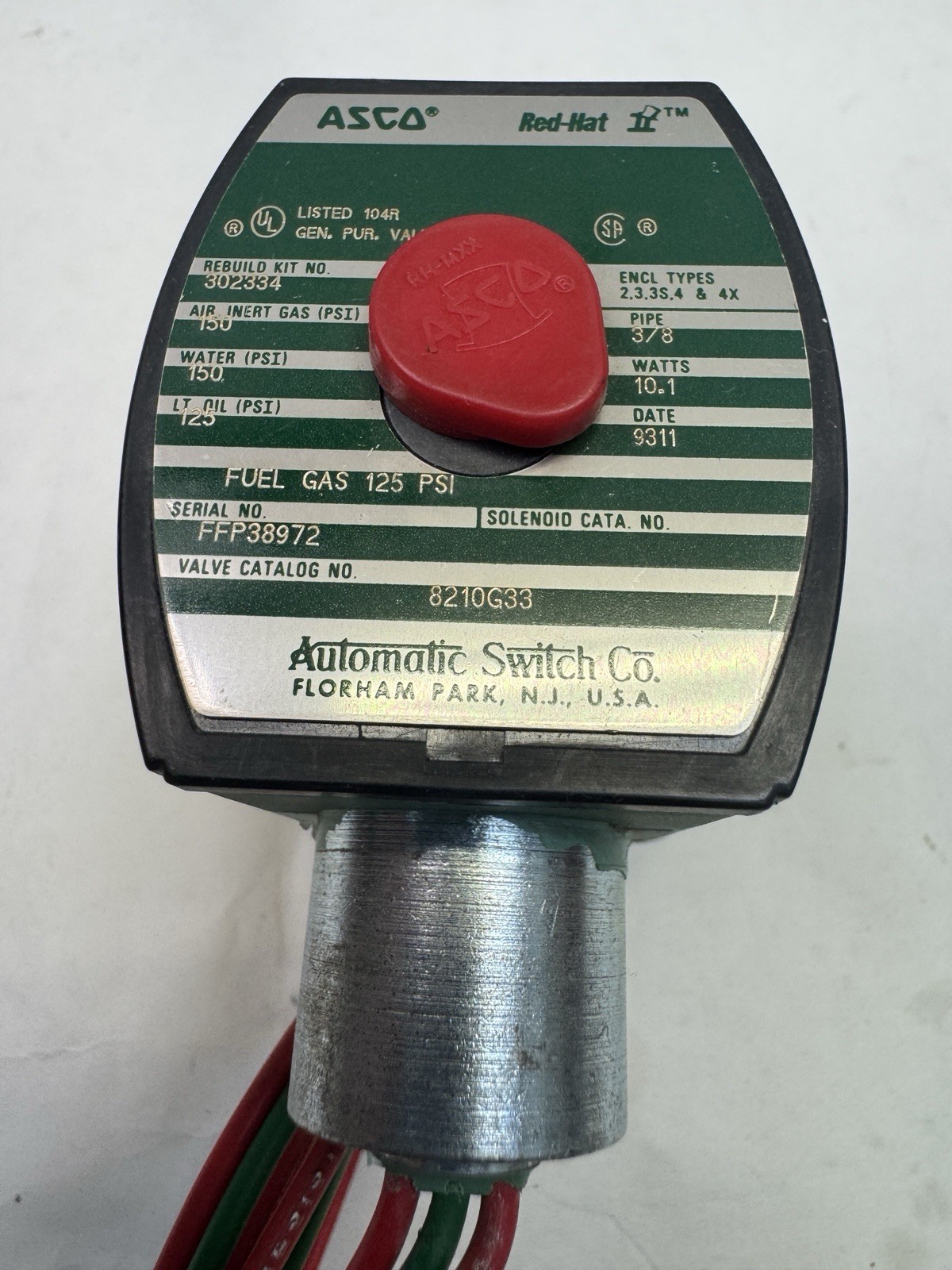 ASCO 8210G33 110/120V 125-150PSI 3/8″
