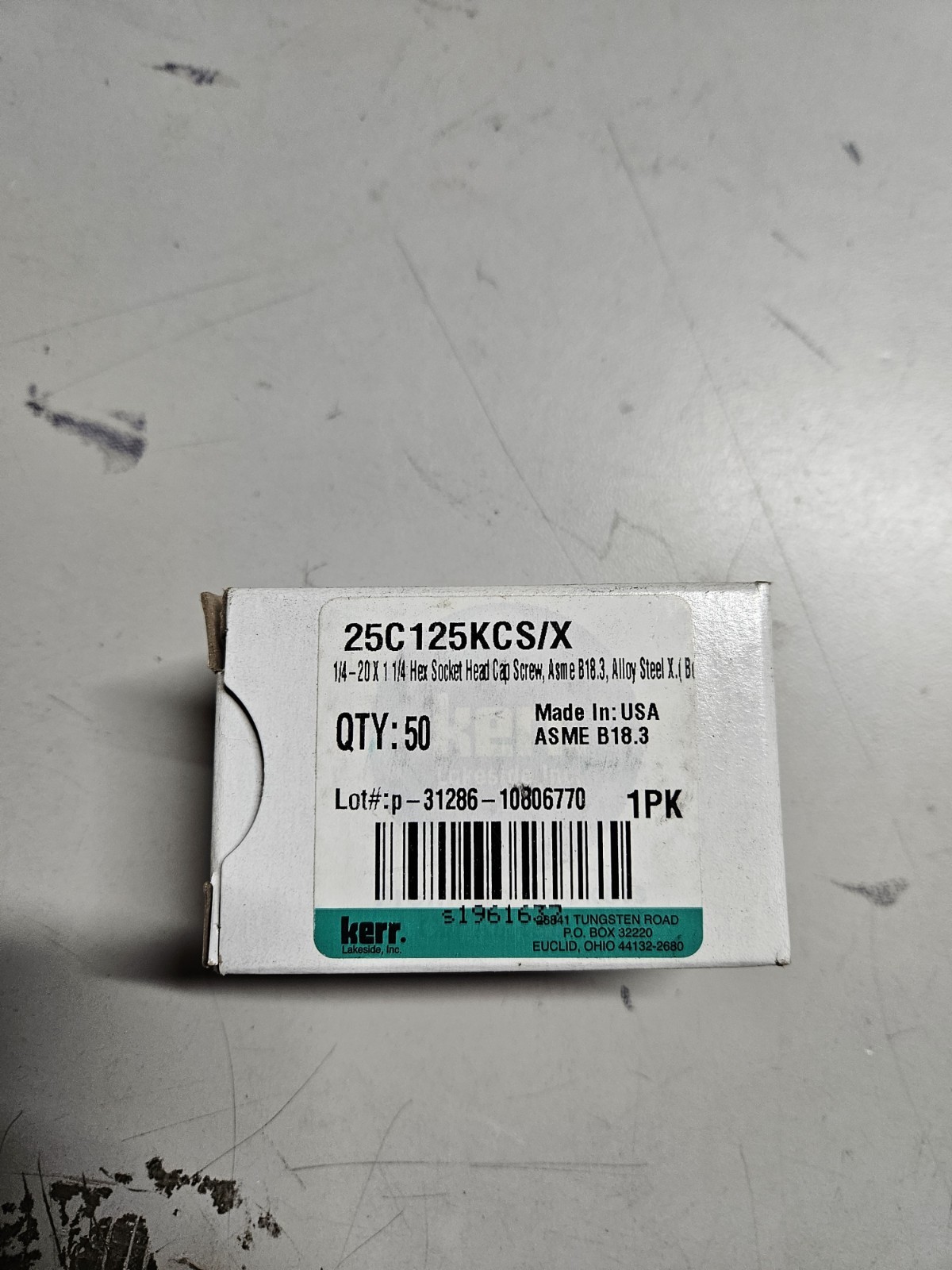 Kerr Cap Screw 25C125KCS (Lot of 50)