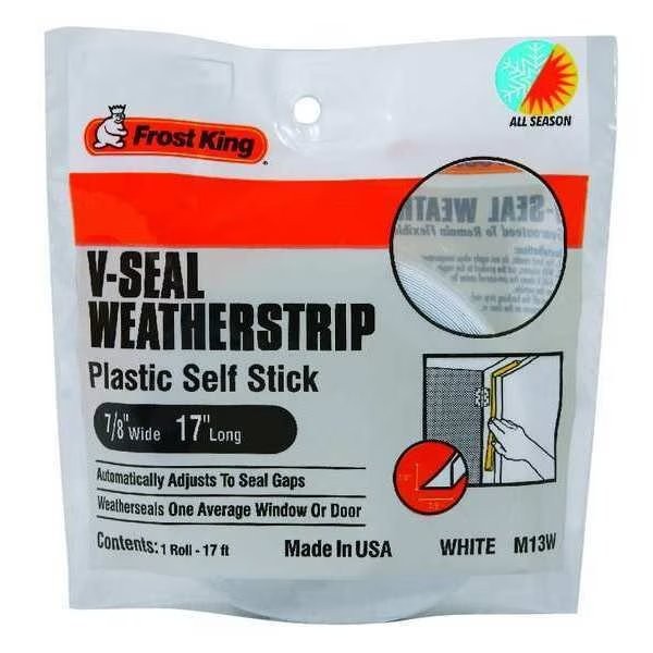 Frost King Weatherstrip, 17 ft, White M1