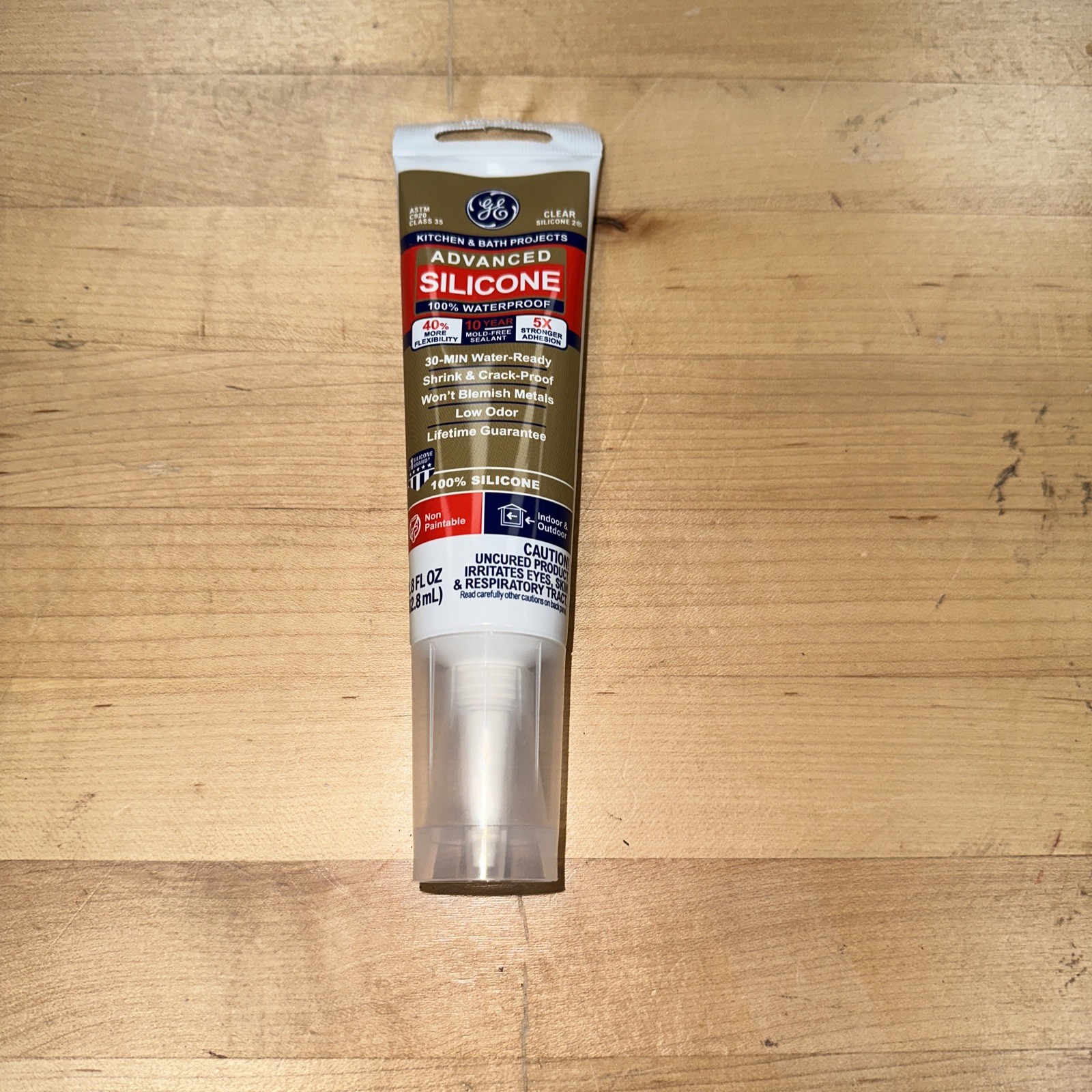 GE Advanced Silicone Caulk for Kitchen & Bathroom – 100% Waterproof Silicone…