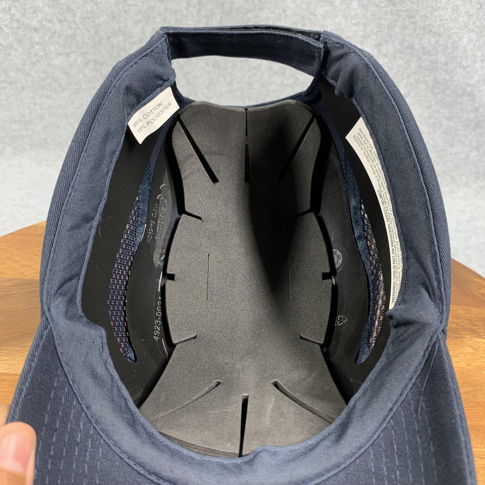Bump Cap Safety Hat Navy Mesh Sides EN812:2012 Adjustable 54-59cm Hook Loop