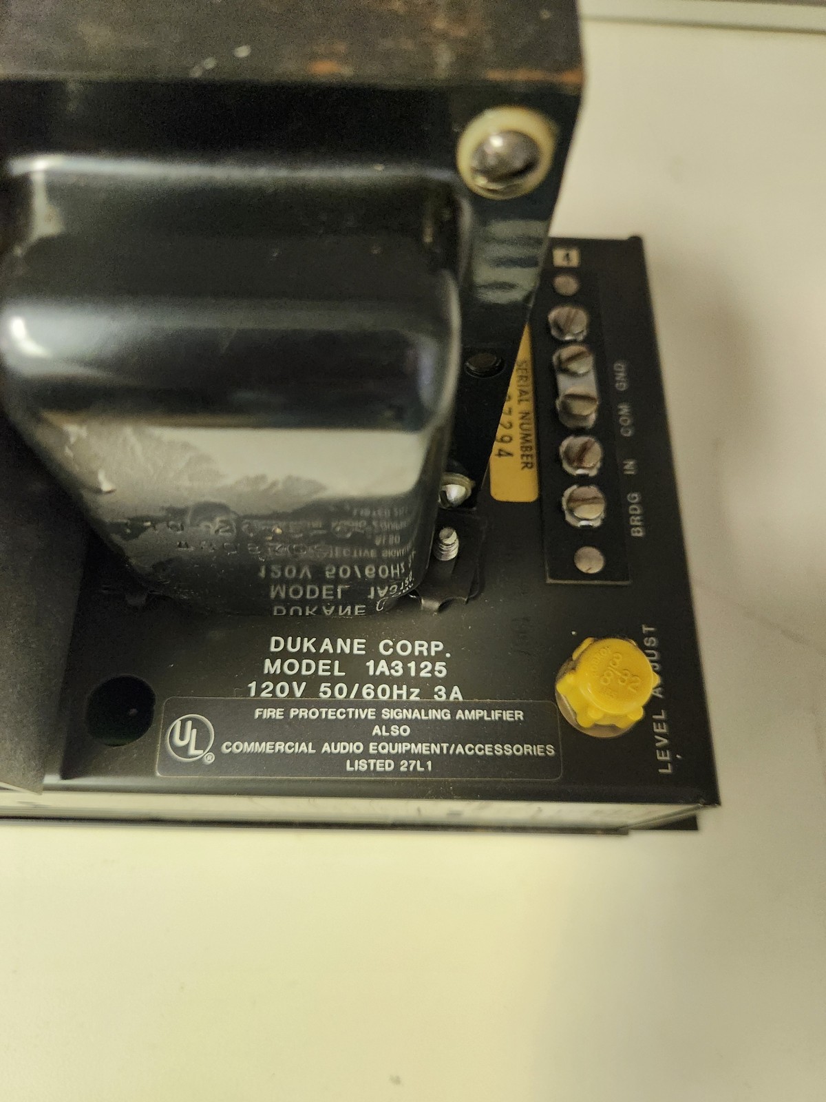 DUKANE 1A3125 Fire Protective Signaling Amplifier USED
