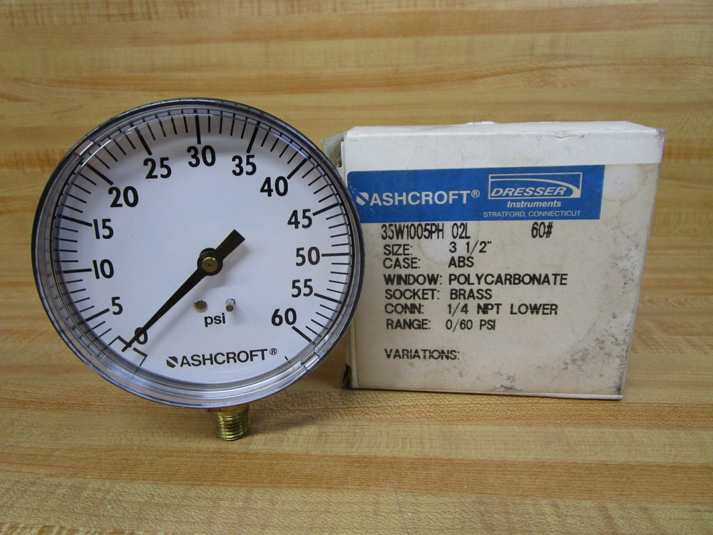 Ashcroft 35W1005PH 02L 60# Dresser Pressure Gauge 35W1005PH 02L