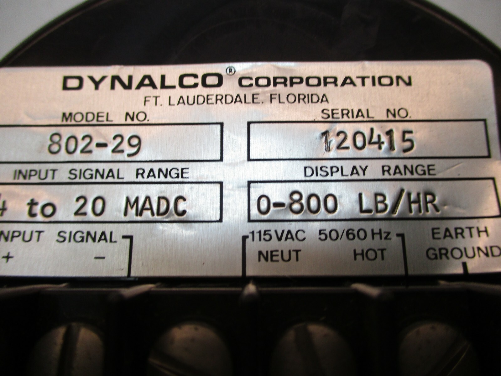 New other Dynalco Corporation RDG x 1000 LBS/HR Model 802-29 A1413AES