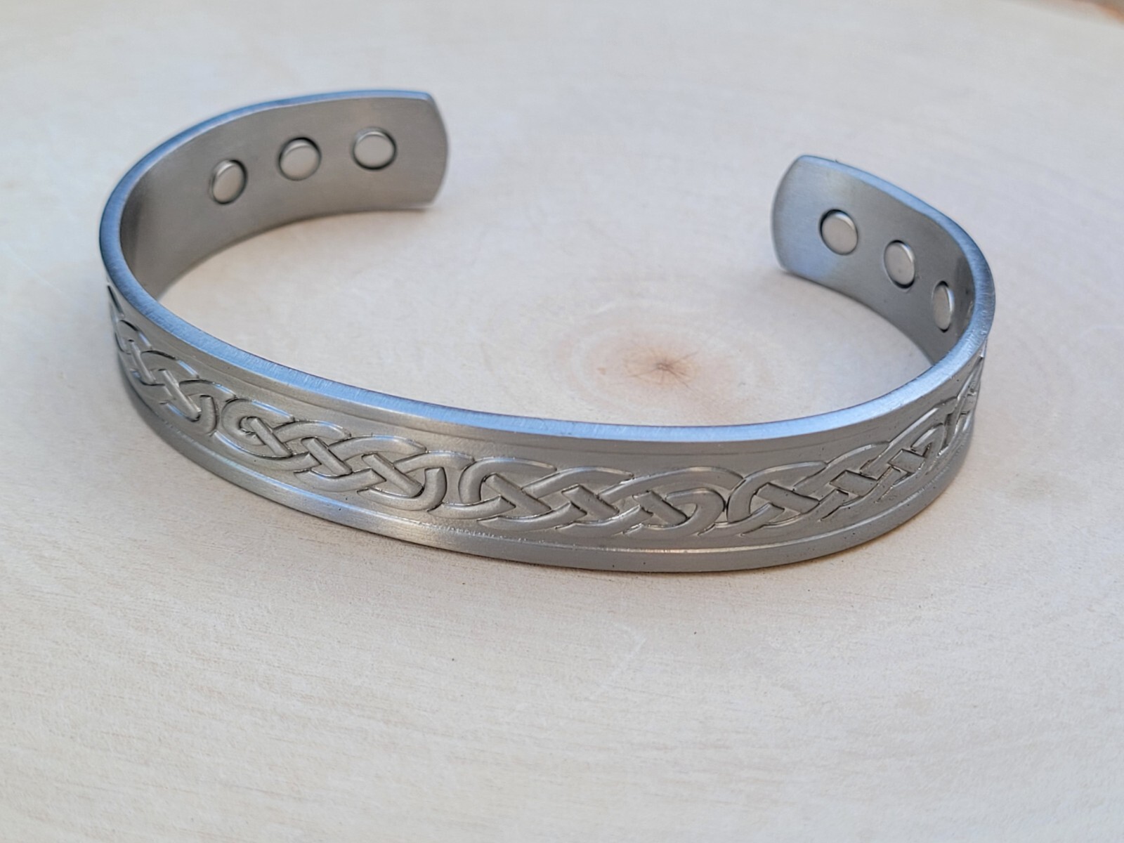 Solid Copper Magnetic Bracelet Silver Plated Pure Copper Cuff Celtic Knot