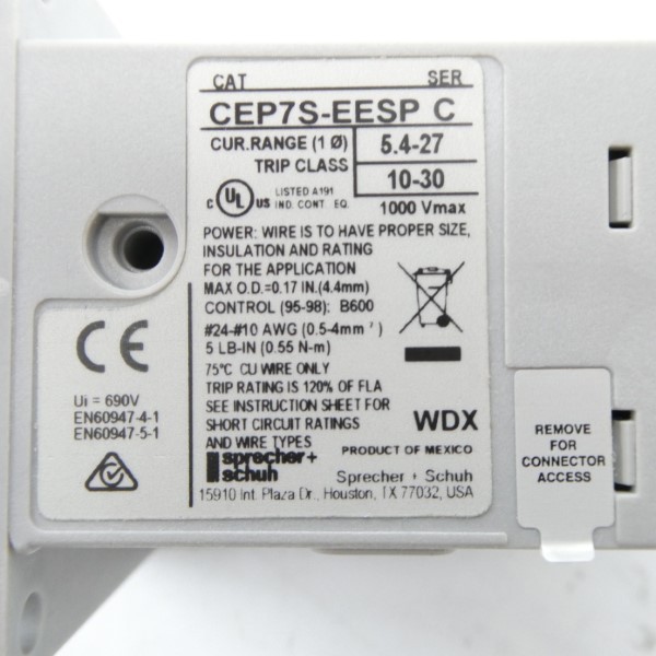 SPRECHER+SCHUH CEP7S-EESP SER. C 1000V 5.4-27A NSMP