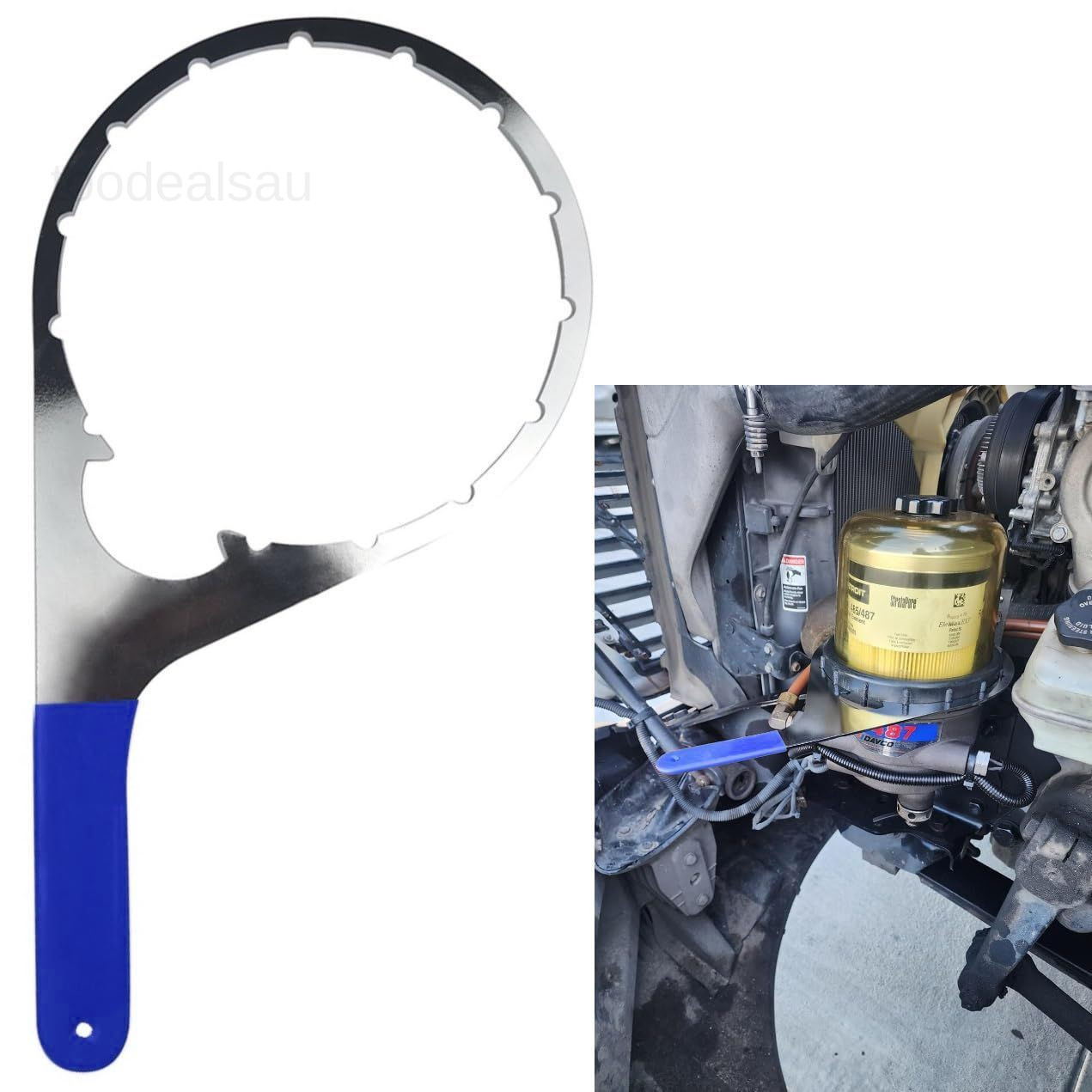 8″ 482017 Fuel Filter Collar Vent Cap Wrench for Davco 8inch, Blue